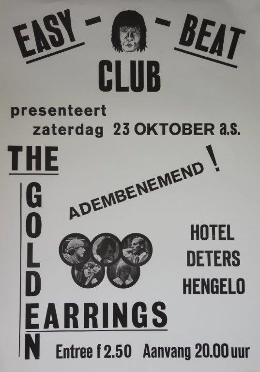 Golden Earrings show announcement Hengelo - Easy Beat Club Hotel Deters October 23 1965